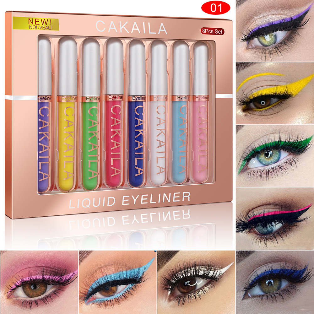 Beauty Makeup Eyeshadow - 8 Renkli Set Su Geçirmez Eyeliner