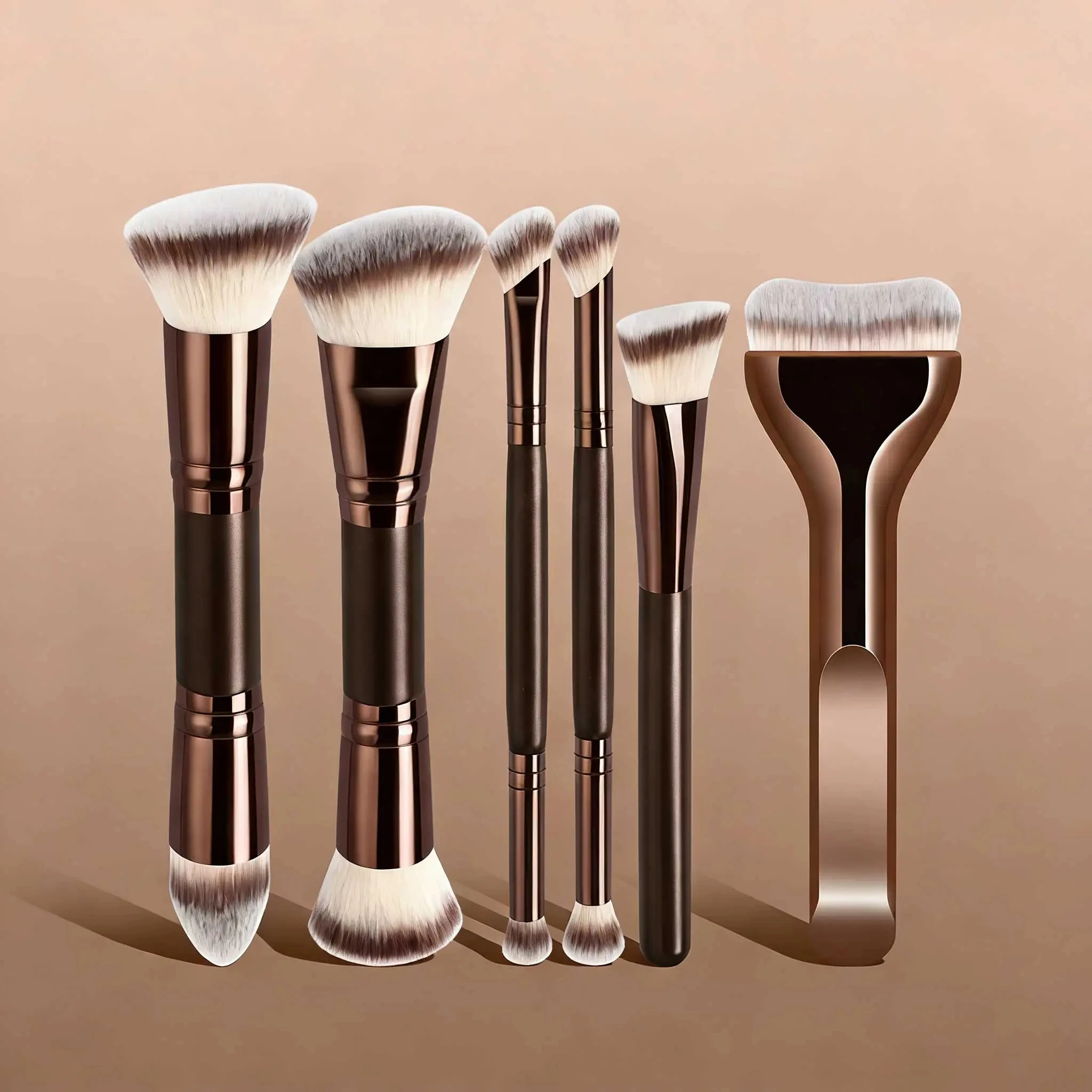 Beauty Makeup Products - Profesyonel Alüminyum Makyaj Fırça Seti, Yumuşak