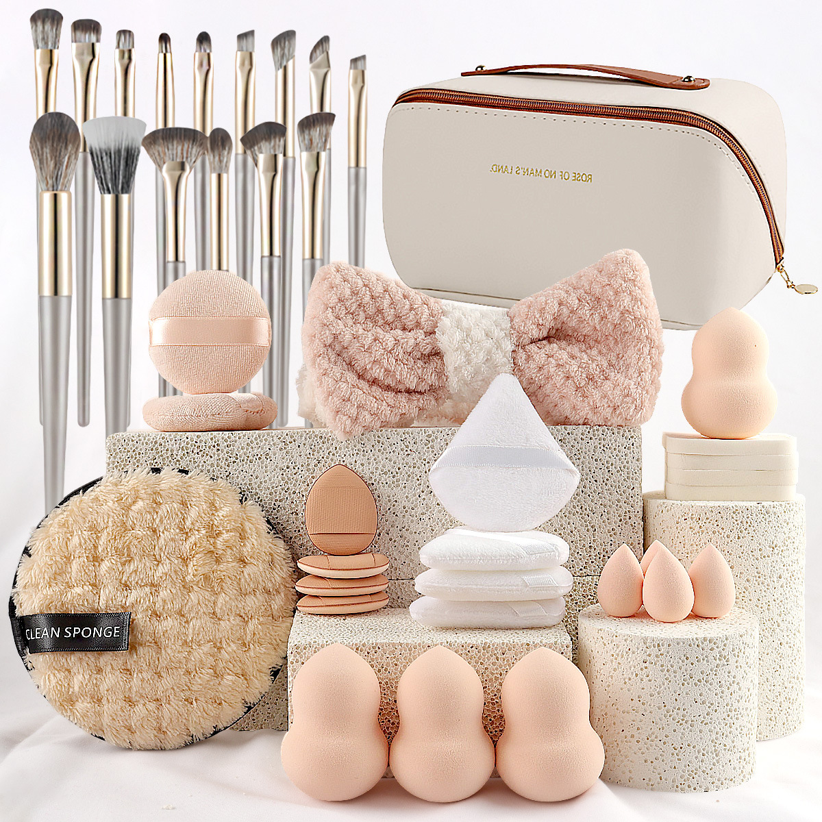 Beauty Makeup Gift Sets - Deri Saplı Çanta ve 36 Parça