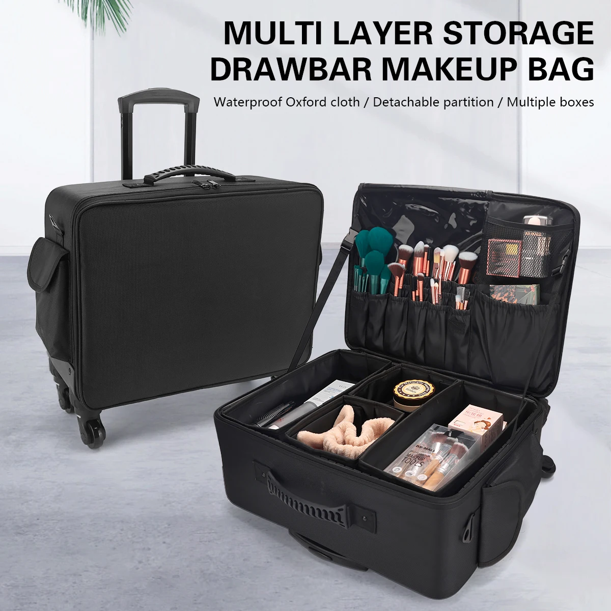 Beauty Makeup Trolley - Profesyonel Berber Çantası Büyük Depolama Güzellik