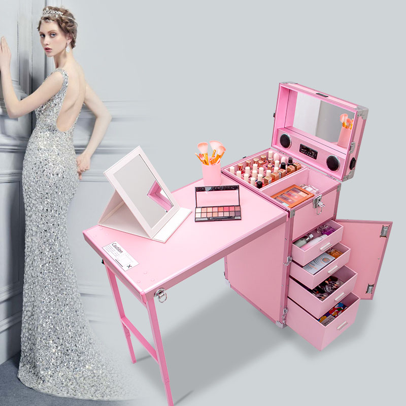 Beauty Makeup Trolley - Profesyonel Makyaj Çantası Lüks Bagaj Alet