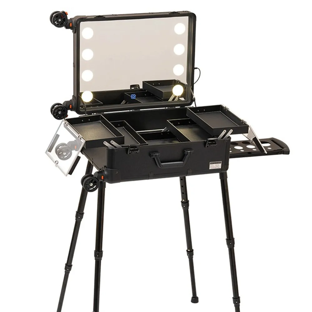 Beauty Makeup Trolley - Alüminyum Çerçeveli Profesyonel Gezici Stüdyo Makyaj