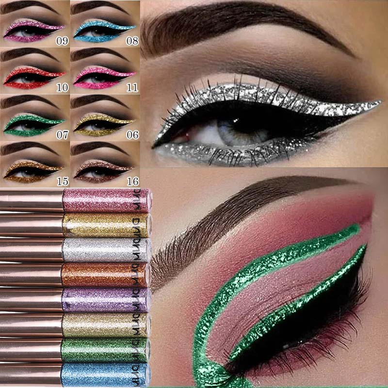 Beauty Linasi Makeup - 16 Renk Elmas Likit Eyeliner Profesyonel
