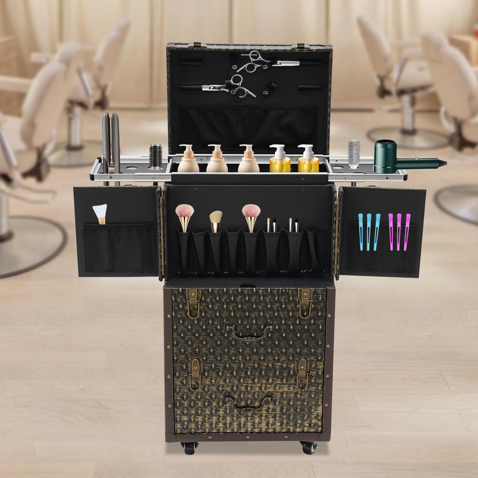Kuaförler için tekerlekli maky - Beauty Makeup Trolley incelemesi ve fiyatı