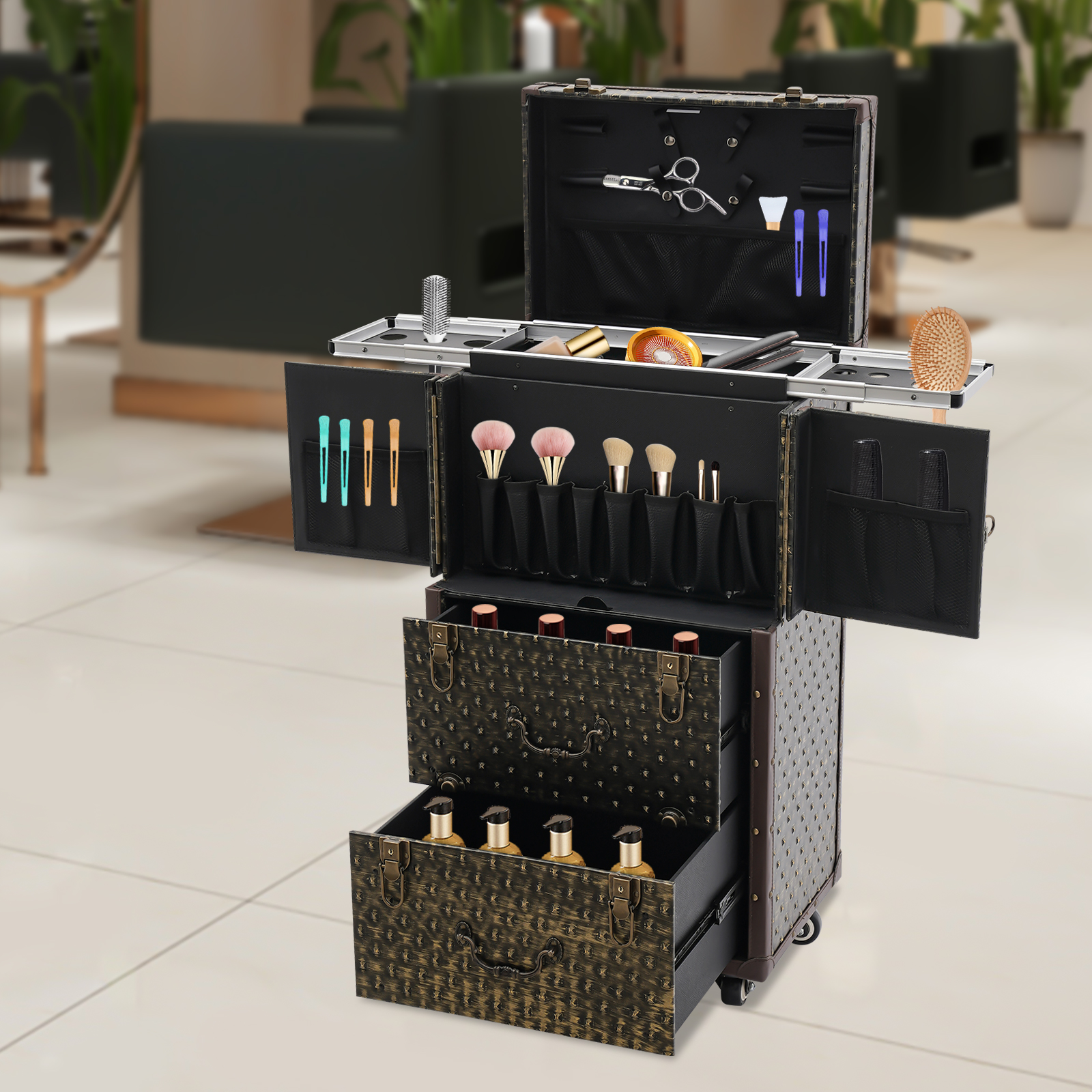 Kuaförler için tekerlekli maky - Beauty Makeup Trolley incelemesi ve fiyatı