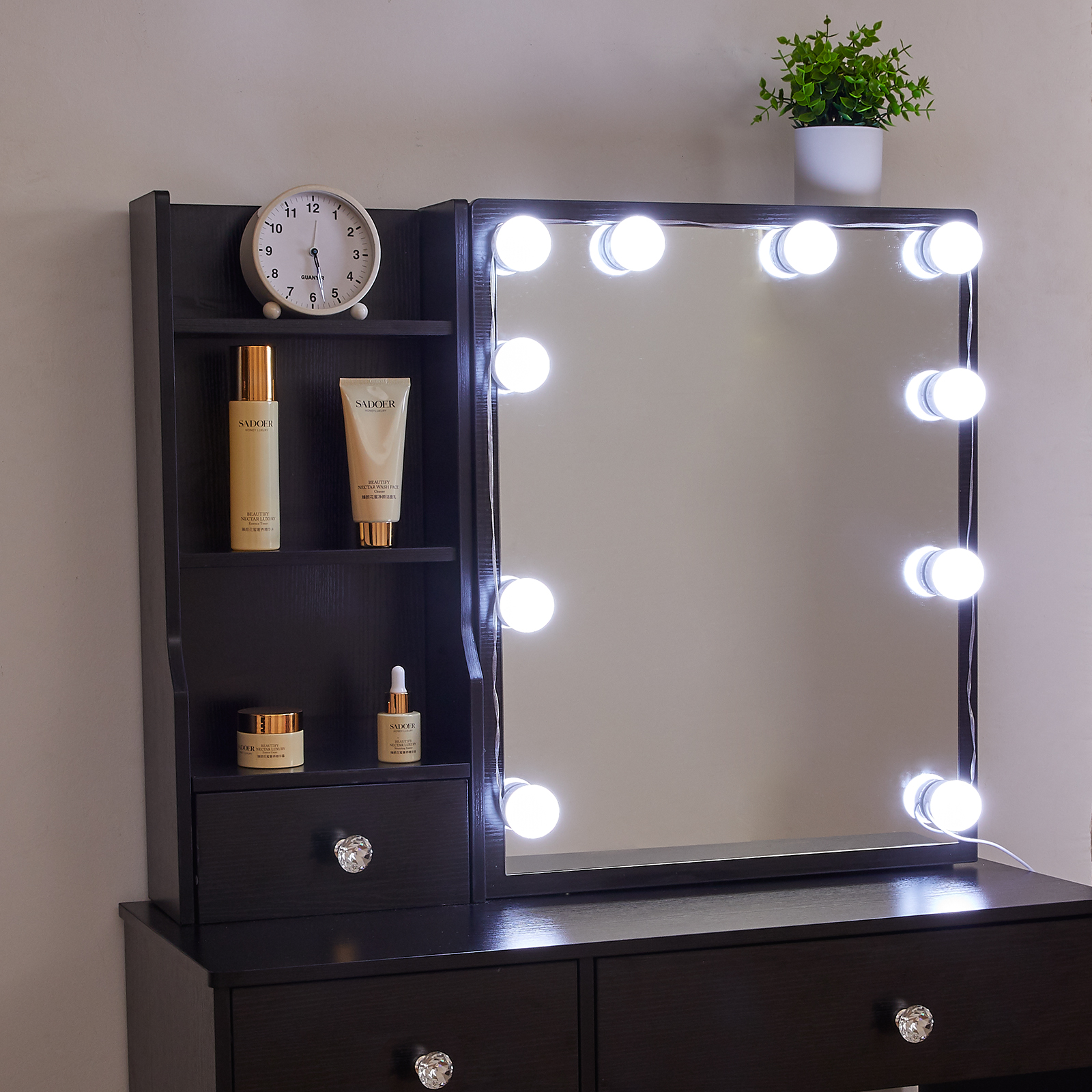 Mat Siyah LED Makyaj Masası Se - Beauty Makeup Vanity Set incelemesi ve fiyatı
