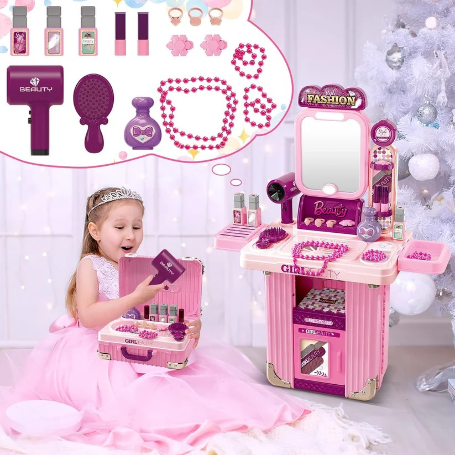 3'ü 1 Arada Çocuk Makyaj Masas - Beauty Makeup Vanity Set incelemesi ve fiyatı