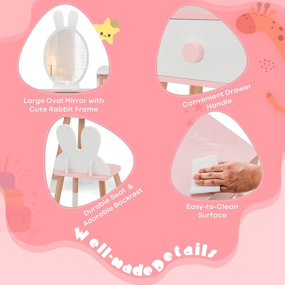 EY Kids Vanity, Tavşan Temalı  - Beauty Makeup Vanity Set incelemesi ve fiyatı